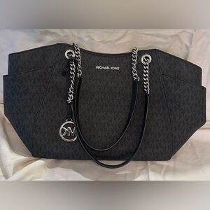 Michael Kors Black Signature Chain-Handle Tote